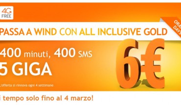 Orange Days: passa a Wind con All Inclusive Gold e avrai 400 minuti, 400 SMS e 5 GB a soli 6 Euro! [Aggiornato]