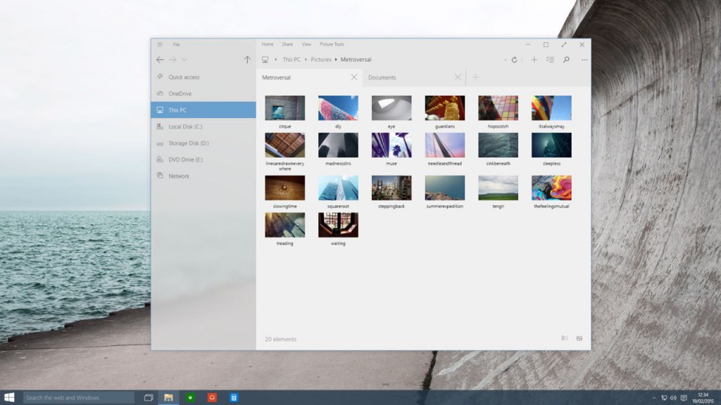 Mockup del nuovo Esplora File Windows 10