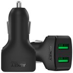 AUKEY caricabatteria per auto con 2 porte USB e tecnologia AiPower