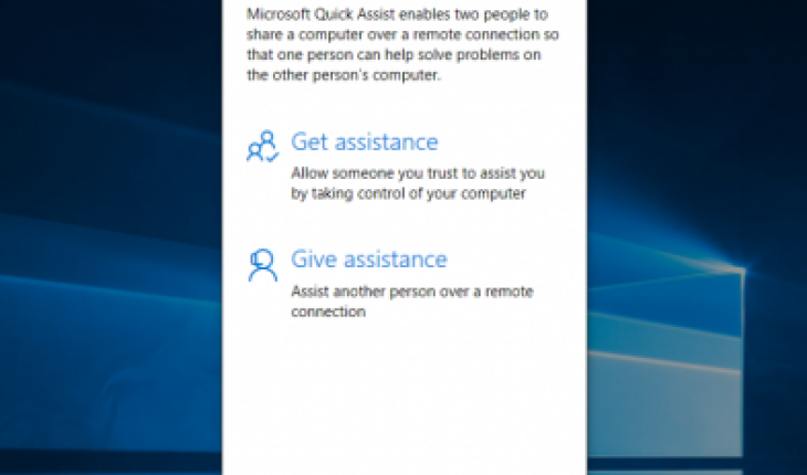 Assistenza Rapida, la nuova app di Windows 10 per il supporto e l’accesso remoto del proprio PC