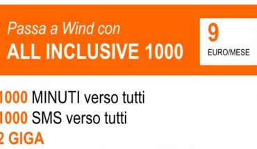 Orange Days: passa a Wind con All Inclusive 1000 e avrai 1000 minuti, 1000 SMS e 2 GB a 9 Euro
