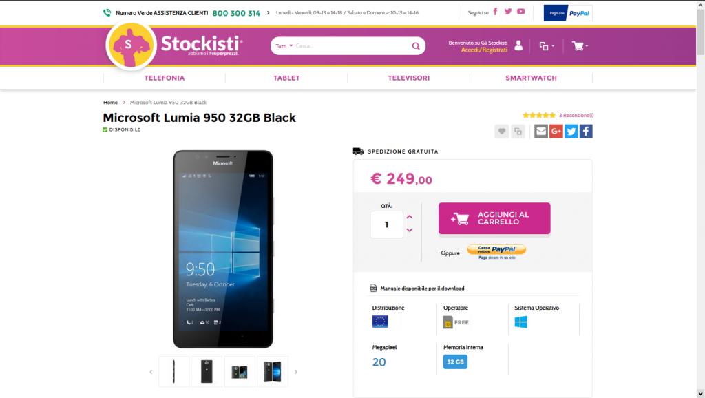 Offerta Microsoft Lumia 950