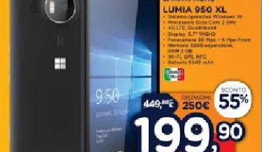 Offerta Unieuro: Lumia 950 XL a 199 Euro, dal 12 dicembre e per un numero di pezzi limitato [Aggiornato]