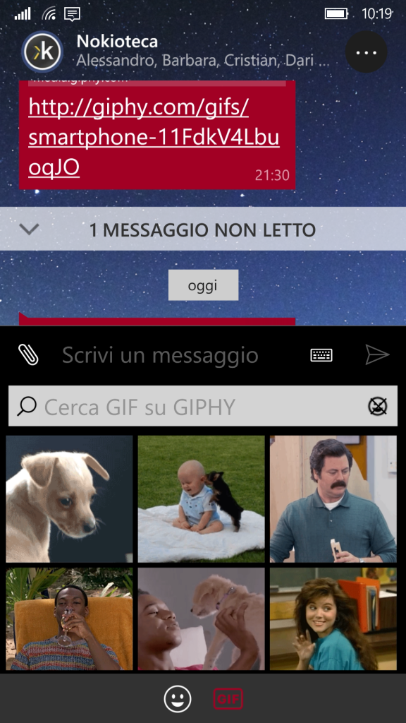 supporto a Giphy