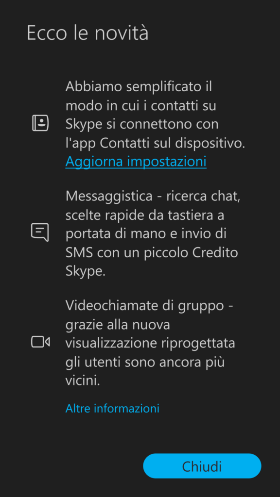 Novità Skype