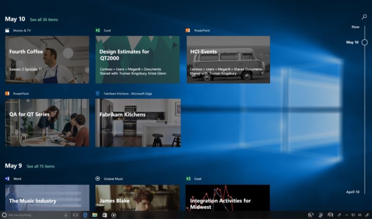 Windows Timeline, vediamo più in dettaglio cosa offrirà agli utenti Windows 10, e non solo! (video)