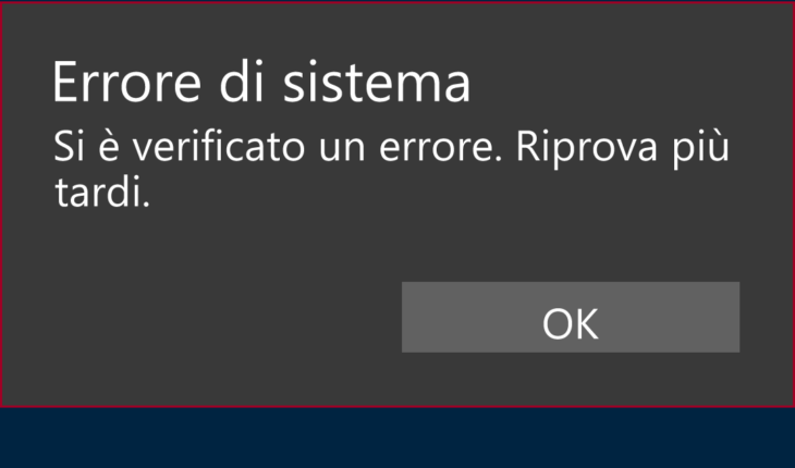 Errore Microsoft Health
