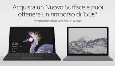 Ottieni un rimborso di 150 Euro acquistando un nuovo Surface e rottamando il tuo vecchio PC