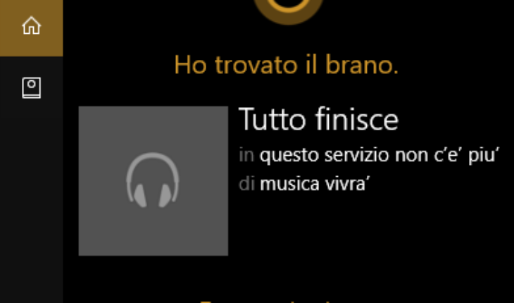 Microsoft ha disattivato il servizio di riconoscimento musicale di Cortana