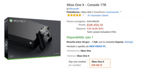 Xbox One X a soli 459 Euro