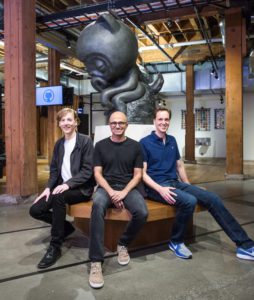 Chris Wanstrath (CEO di Github), Satya Nadella e Nat Friedman