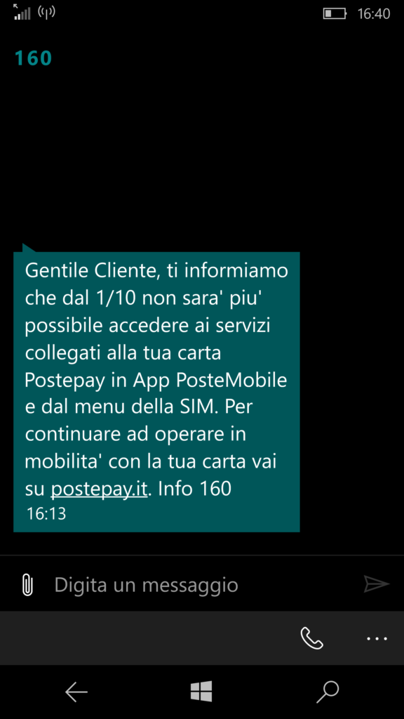 Avviso PosteMobile