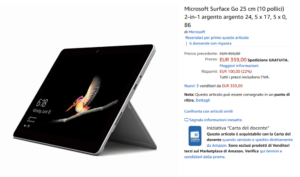 Surface Go in offerta su Amazon