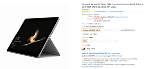 Offerta Amazon Surface Go