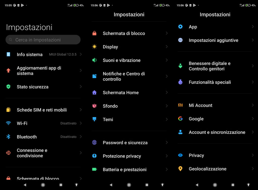Impostazioni